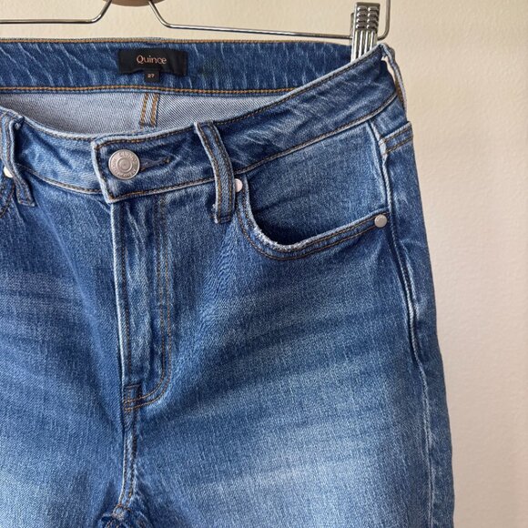 Quince Women's Straight Leg Blue Jeans - Picture 5 of 16